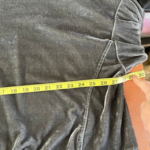 Favlux Gray Velour Long Sleeve 1/2‎ Zip Pullover Size Large Casual Comfy Cozy - Picture 7 of 8